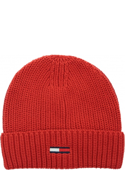Czerwona Czapka TOMMY HILFIGER Basic Flag Beanie AM0AM05191 XNL