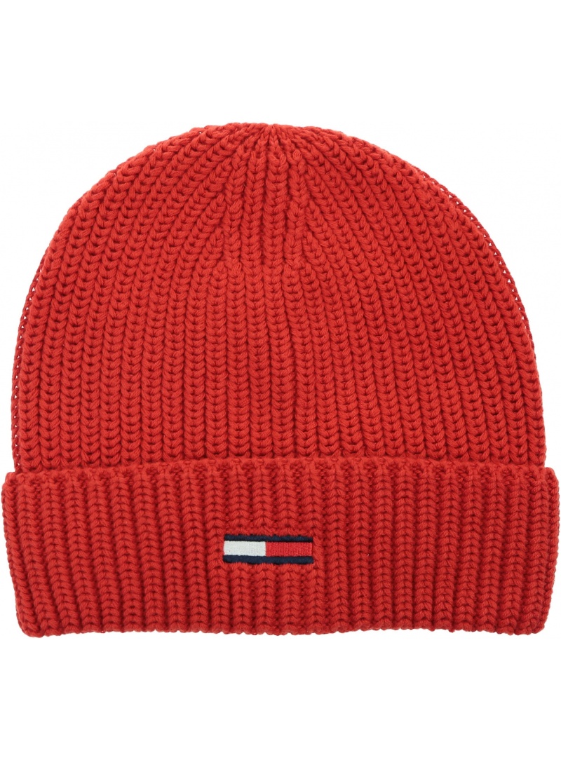 Czerwona Czapka TOMMY HILFIGER Basic Flag Beanie AM0AM05191 XNL Czerwona Czapka TOMMY HILFIGER Basic Flag Beanie AM0AM05191 XNL