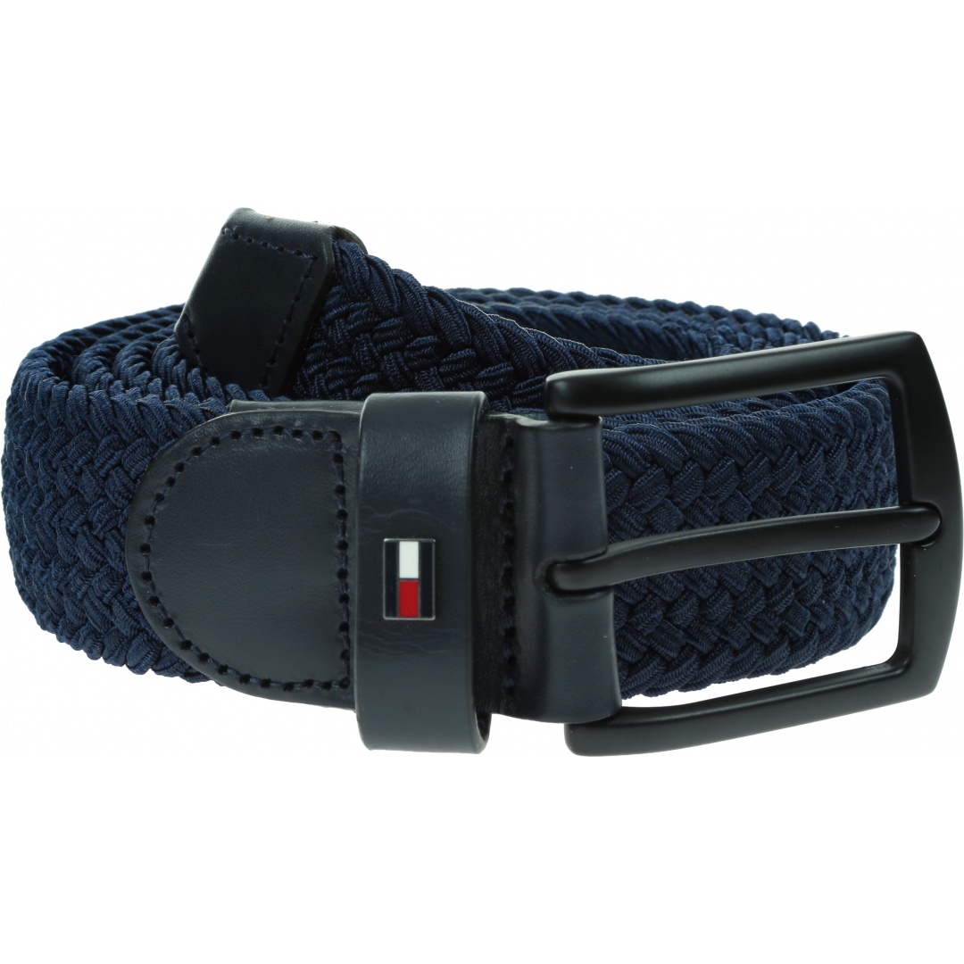 Elastyczny Granatowy Pasek TOMMY HILFIGER Dentone Elastic 3.5 AM0AM06615