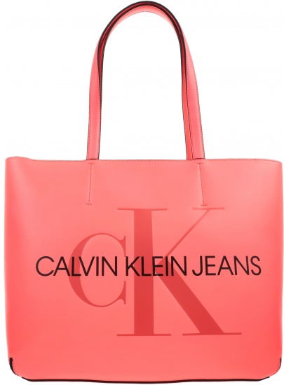 Neonowa Torebka CALVIN KLEIN Shopper 29 K60K607200 PNK