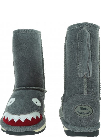 Szare Kozaczki z Rekinem Buty EMU AUSTRALIA Shark Putty K10589