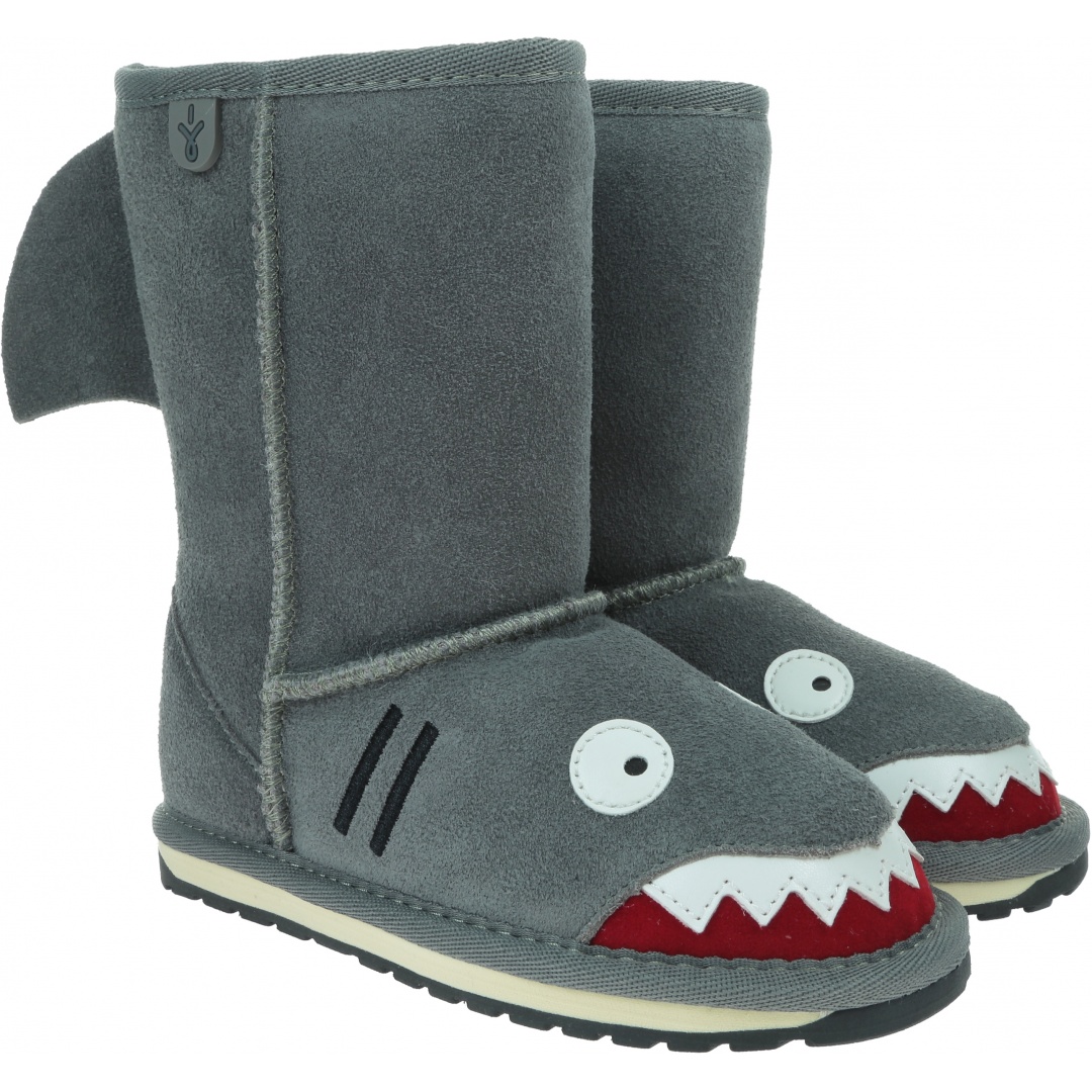 Szare Kozaczki z Rekinem Buty EMU AUSTRALIA Shark Putty K10589