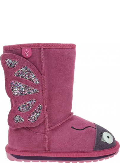 Różowe Kozaczki z Motylkiem Buty EMU AUSTRALIA Butterfly Deep Pink K12339
