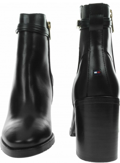 Botki TOMMY HILFIGER Block Branding High Hell Boot FW0FW05153 Black
