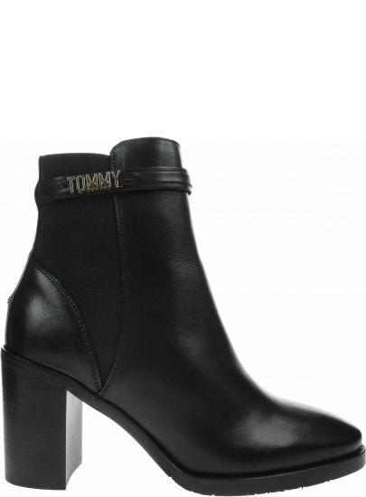 Botki TOMMY HILFIGER Block Branding High Hell Boot FW0FW05153 Black