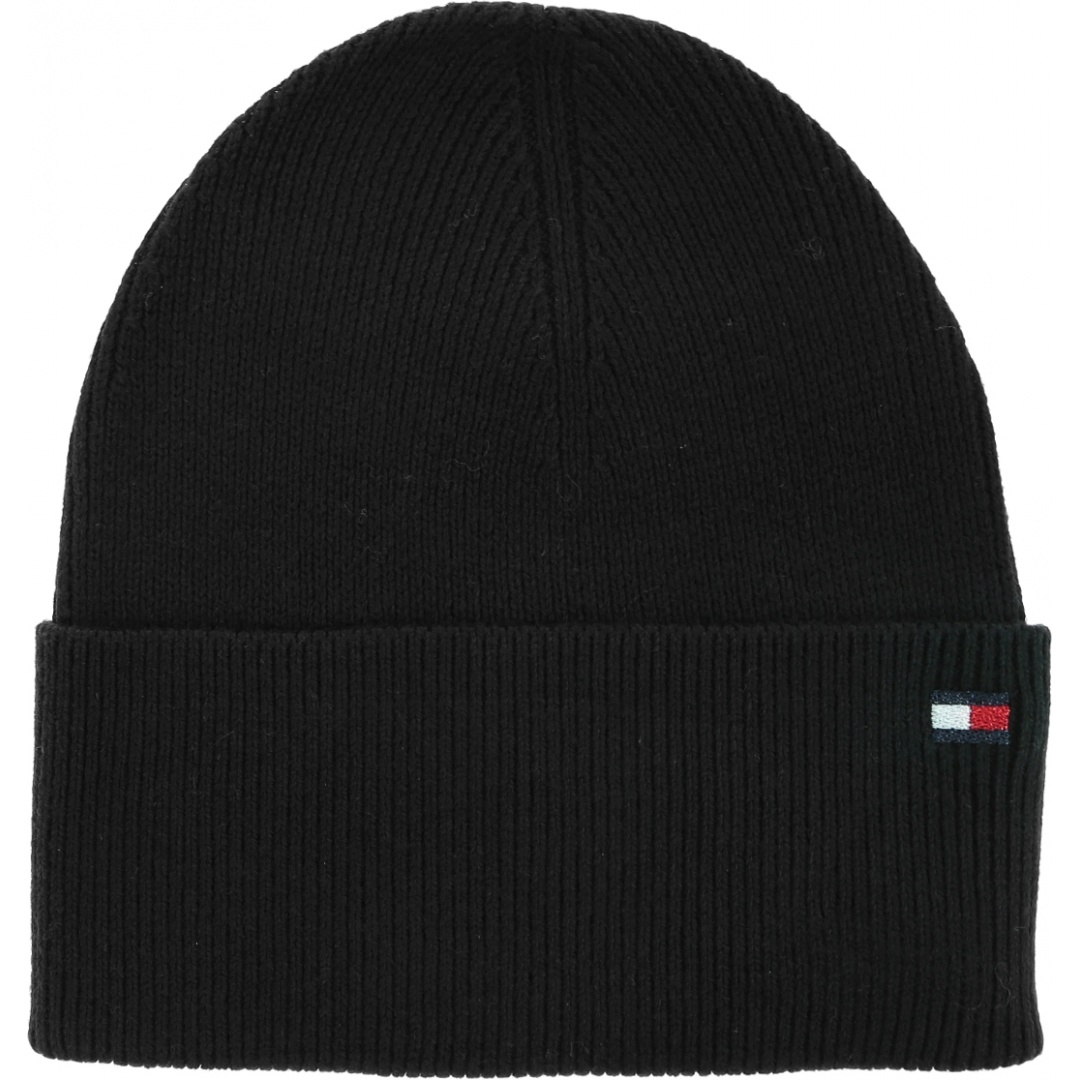 Czarna Czapka TOMMY HILFIGER Essential Knit Beanie AW0AW08885 BDS