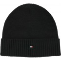 Czarna Czapka Zimowa TOMMY HILFIGER Pima Cotton Beanie AM0AM06573 BDS