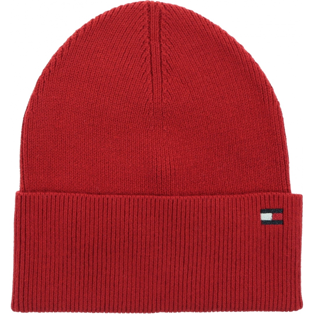 Czerwona Czapka TOMMY HILFIGER Essential Knit Beanie AW0AW08885 XMP