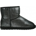 Błyszczące Botki EMU AUSTRALIA Wallaby Mini Metallic Teens Black 3